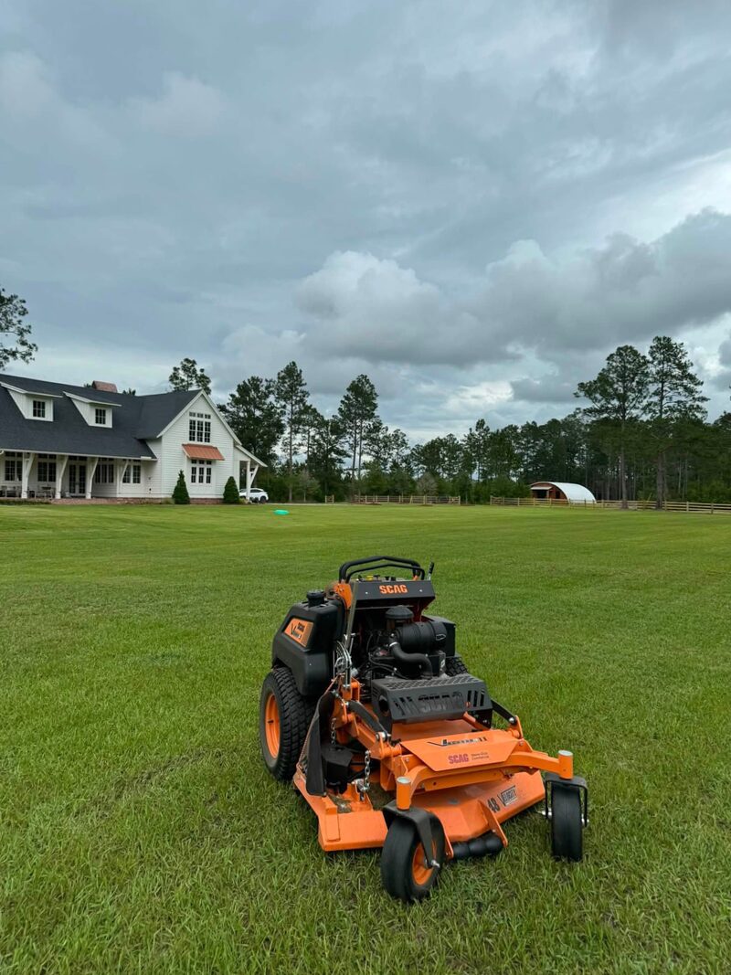 The stand-on mower used on every job